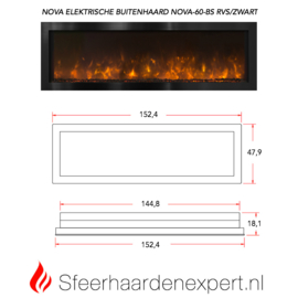 Modern Flames - Tuinhaard Nova 60 NOVA-60-BS  ( 152,4 x 47,9 cm )