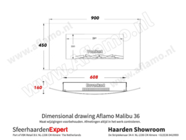 Aflamo Malibu 90cm zwart - Elektrische muur wandhaard