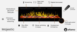 Aflamo Majestic 65 (166cm breed) - Elektrische inbouw sfeerhaard