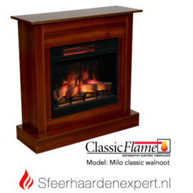 Classicflame schouw Milo klassiek walnoot elektrische haard CF23-3D