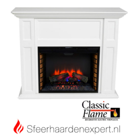 Classicflame schouw Sula wit  met elektrische sfeerhaard CF28