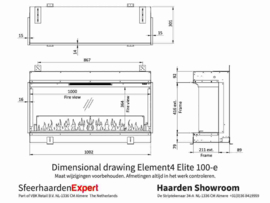 Element4 Elite 100cm - Elektrische haard