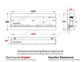 Aflamo Imperial 50 | 127cm- Elektrische haard driezijdig