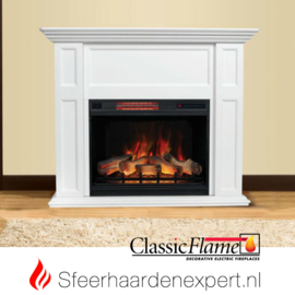 Classicflame schouw Sula wit  met elektrische sfeerhaard CF28