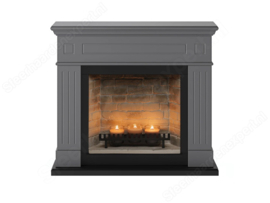 Tagu Larsen Grijs - Schouw met Zenflame haard met kaarsen