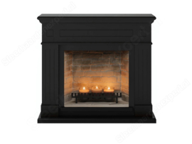 Tagu Larsen Zwart - Schouw met Zenflame haard met kaarsen