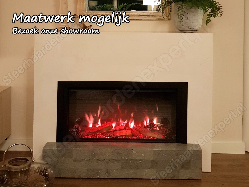 Schouw maatwerk met Trimline Solus 80e elektrische haard