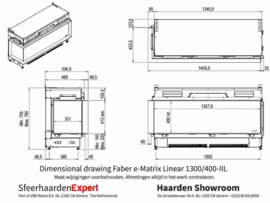 Faber e-MatriX Linear 130x40cm Tweezijdig hoekhaard