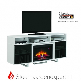 TV meubel Classicflame Enterprise met sfeerhaard, kleur Wit