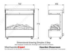 Dimplex 3 Step Multi Color - Elektrische waterdamp haard