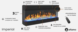 Aflamo Imperial 50 | 127cm- Elektrische haard driezijdig