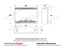 Aflamo LED 70 - Elektrische inbouwhaard 66 x 48cm