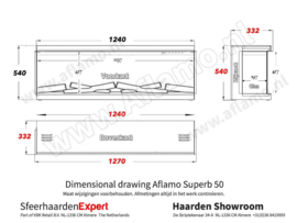 Aflamo Superb 125cm (Deluxe) - 3 zijdige inbouwhaard