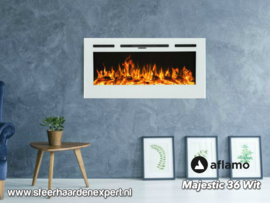 Aflamo Majestic 92cm wit - Elektrische wandhaard