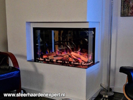 Aflamo Superb 80cm (Deluxe) - Hoek inbouwhaard Tweezijdig