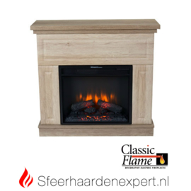 Classicflame schouw ombouw Kemi Eiken met elektrische sfeerhaard CF23