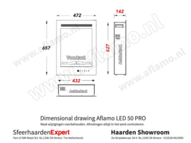 Aflamo LED50 PRO - Elektrische inbouwhaard