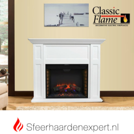 Classicflame schouw Sula wit  met elektrische sfeerhaard CF28