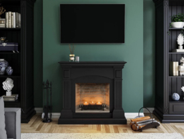 Tagu Magna Zwart - Schouw met Zenflame haard met kaarsen