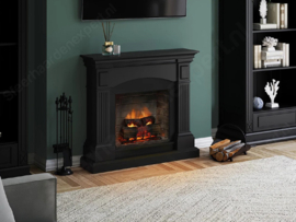 Tagu Magna Zwart - Schouw met elektrische haard Powerflame-Two