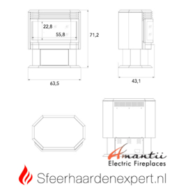 Amantii - Elektrische vrijstaande sfeerhaard met verwarming