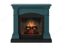 Tagu Magna Turquoise - Schouw met elektrische haard Powerflame-Two