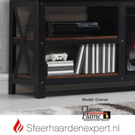 TV meubel Classicflame Grainger van metaal en hout met sfeerhaard CF26