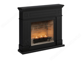 Tagu Larsen Zwart - Schouw met Zenflame haard met kaarsen