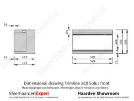 Trimline iX10 Solus Front- elektrische inbouwhaard