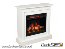 Classicflame klassieke schouw Milo Wit met 3D haard.