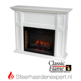 Classicflame schouw Sula wit  met elektrische sfeerhaard CF28