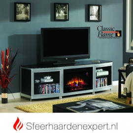 TV meubel Classicflame Gotham met sfeerhaard en aluminium accenten