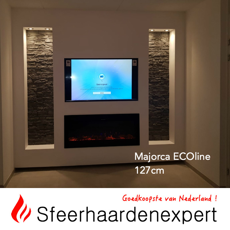 Majorca ECOline 127cm - Elektrische inbouw | Open Haarden Uitlopend Niet meer | Sfeerhaarden en schouwen