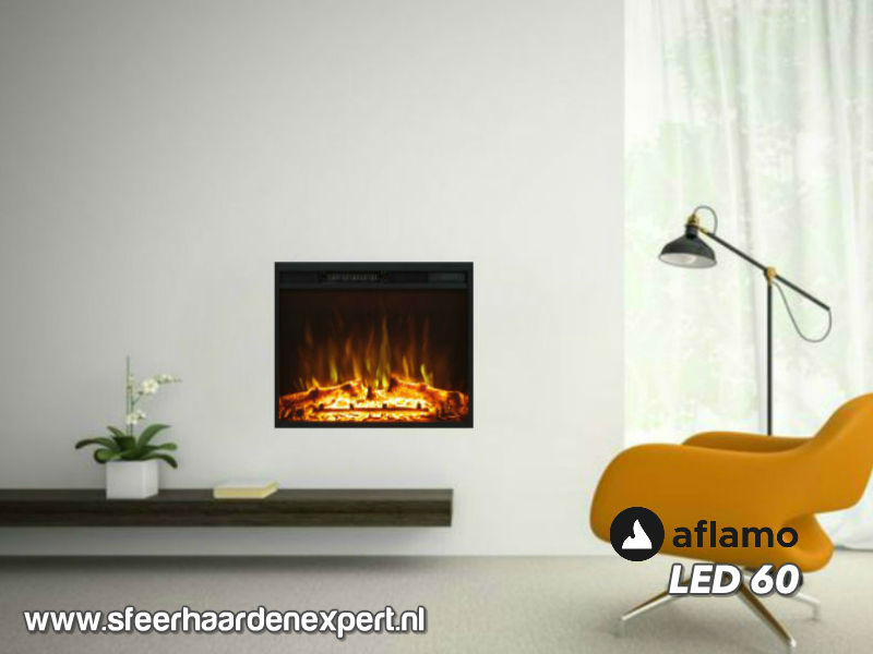 Aflamo LED 60 - Elektrische inbouwhaard 57,5 x 50,5cm