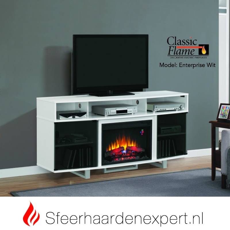 Wonderlijk TV meubel Classicflame Enterprise met sfeerhaard, kleur Wit | Open ZL-53