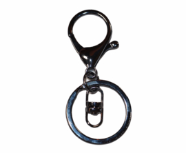 Keyring sleutelhanger 30 mm kleur gunblack