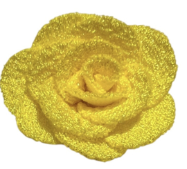 Stoffen bloem 25mm geel