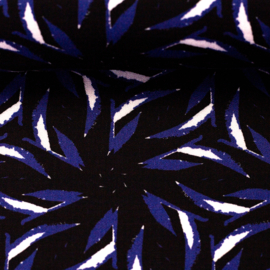 Viscose: Emmen zwart/blauw print (Swafing), per 25 cm
