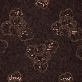 Wol-achtig- Sequalila Flora brown, per 25 cm