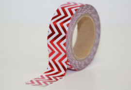 Masking tape shiny red-white chevron