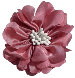 Stoffen bloem 5 cm zalmroze
