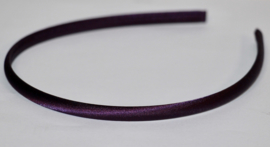 Diadeem / Haarband 7 mm satijn kleur donkerpaars