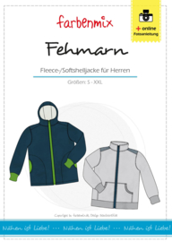 Farbenmix naaipatroon Fehmarn, heren fleece softshell jack S-XXL