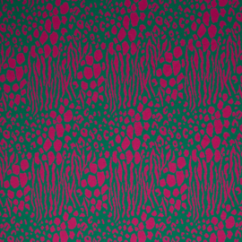 Jacquard jersey: Mira, groen/fuchsia (Swafing), per 25 cm