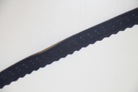 Elastische biaisband met schulprandje (vouwkant) marineblauw 10mm per 0,5 meter