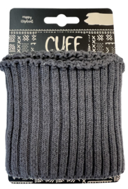 Cuff/ boord uni rib grijs met glittertje