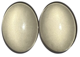 Set van 2 glas cabochons lichtgrijs 18 x 25 mm