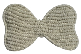 Applicatie rib strikje 40x25 mm beige