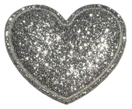 Hart glitters 31x36 mm zilver