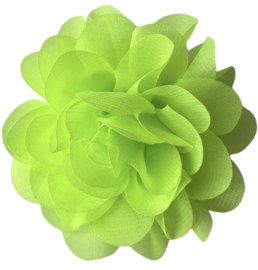 Stoffen bloem +/- 10 cm neon geel